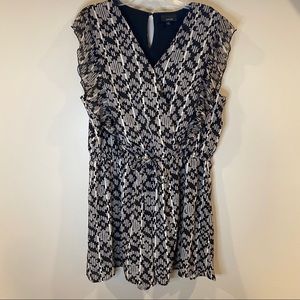 Sheer layer ruffle v neck tie waist APT.9 Romper